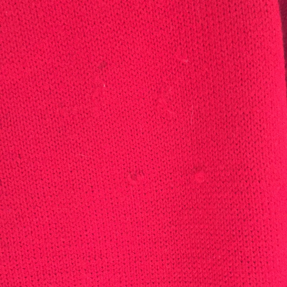 Girl's Handknit Red Wool Sweater - Picture 5 of 8